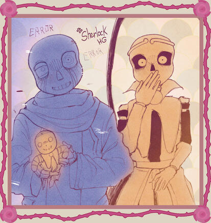 скетч с плоским покрасом два персонажа - 400 руб.