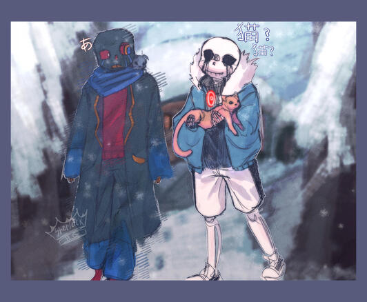 простой покрас, полный рост, два персонажа, кошка - 2150 руб.