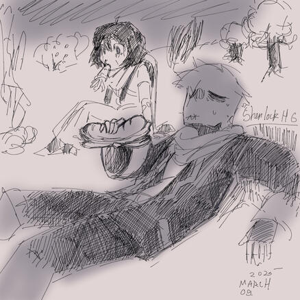 скетч, два персонажа, полный рост -500 руб.